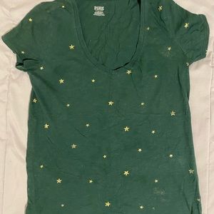 Pink, small, green shirt with stars